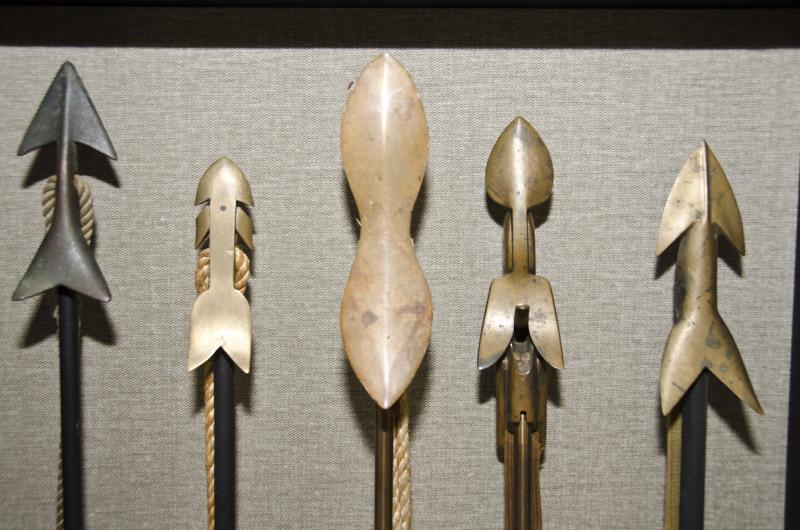 John Clark donated these harpoon tips invented by F. Gilbert Hinsdale for swordfishing. BY GEORGIA SPARLING